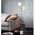 Modern marble base gold LED corner floor stand lamp for hotel room